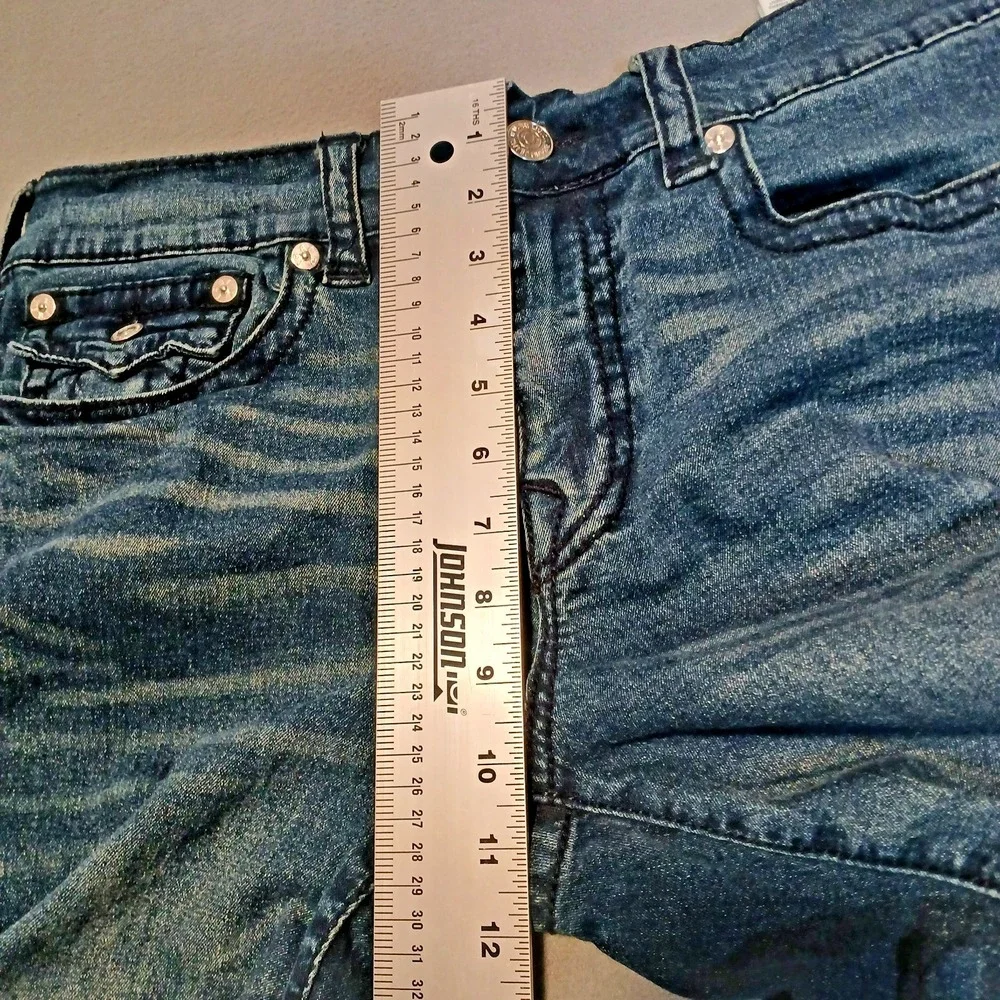 True Religion Jeno Jeans‎ Men 34 Blue Wash Relaxed Slim Stretch Straight Whisker